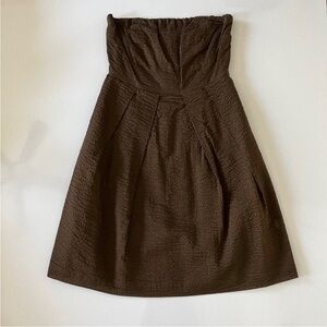 J. Crew Cady Strapless Brown Cocktail Dress